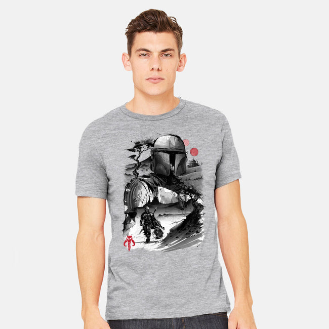 Bounty Hunter In The Desert Sumi-e-mens heavyweight tee-DrMonekers