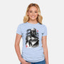 Bounty Hunter In The Desert Sumi-e-womens fitted tee-DrMonekers