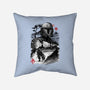 Bounty Hunter In The Desert Sumi-e-none removable cover w insert throw pillow-DrMonekers