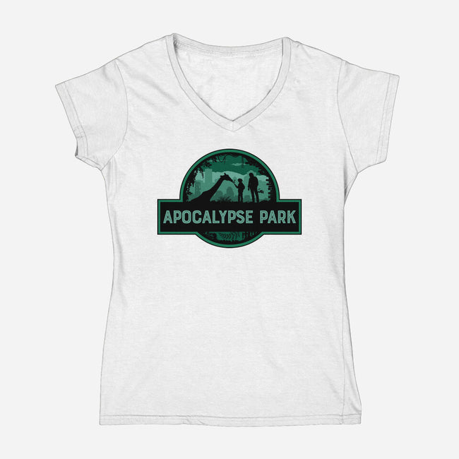 Apocalypse Park-womens v-neck tee-rocketman_art