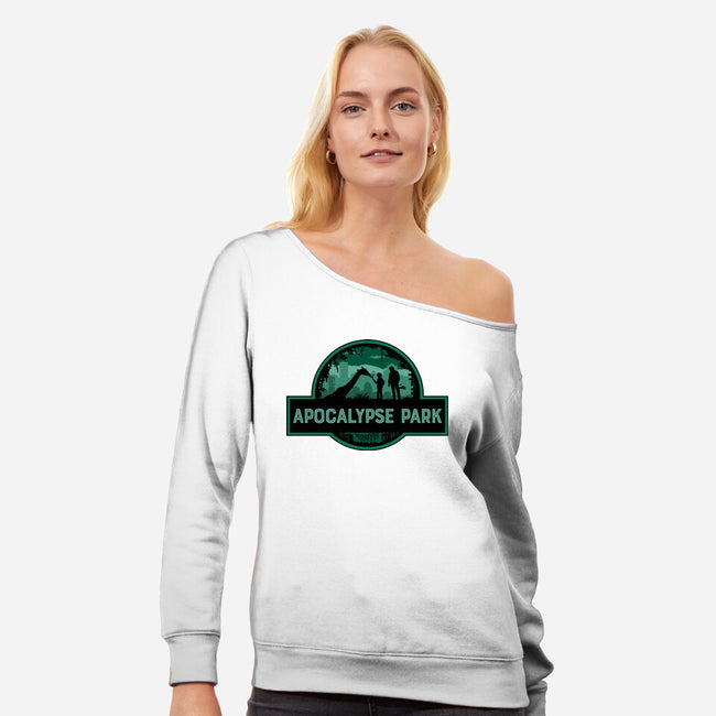 Apocalypse Park-womens off shoulder sweatshirt-rocketman_art