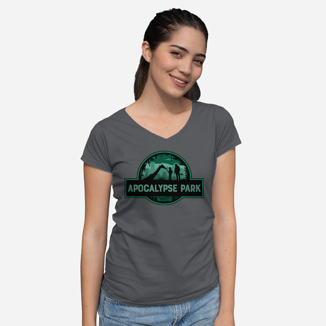 Apocalypse Park-womens v-neck tee-rocketman_art