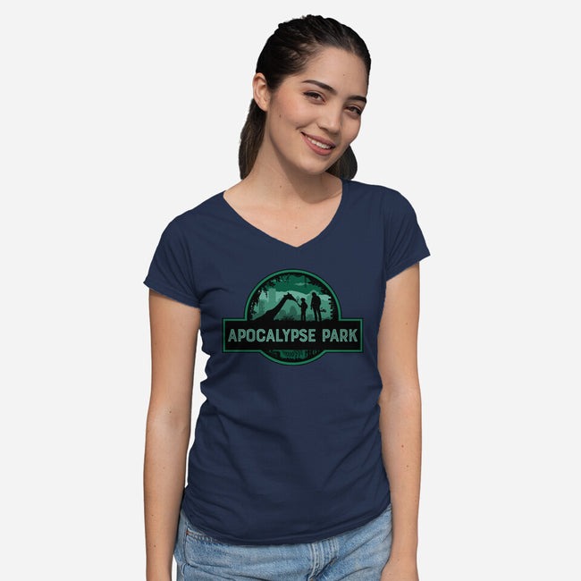 Apocalypse Park-womens v-neck tee-rocketman_art