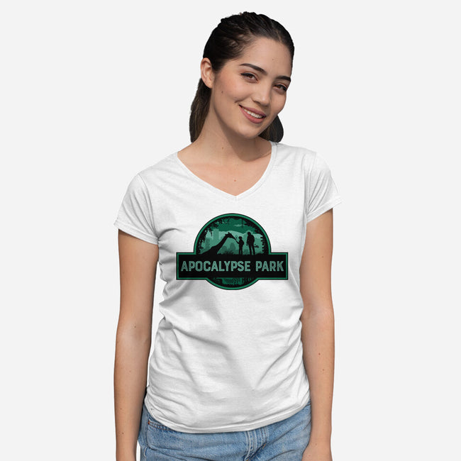 Apocalypse Park-womens v-neck tee-rocketman_art