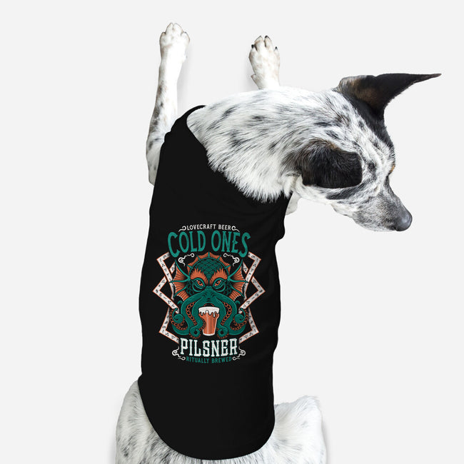 Cold Ones LoveCraft Beer-dog basic pet tank-Nemons