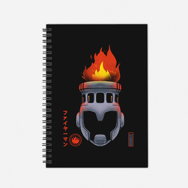 Fire-Man-none dot grid notebook-RamenBoy