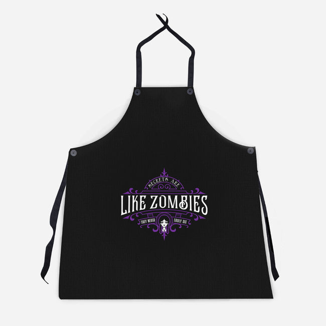 Secrets Are Like Zombies-unisex kitchen apron-demonigote