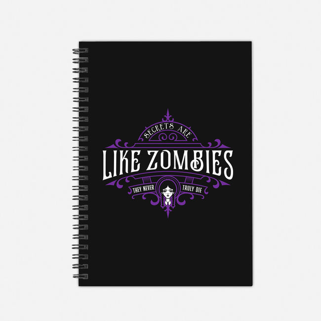 Secrets Are Like Zombies-none dot grid notebook-demonigote
