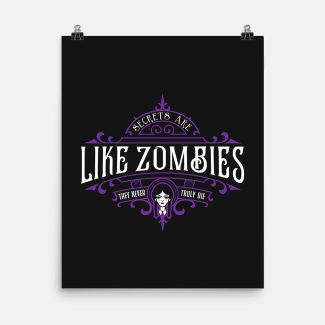 Secrets Are Like Zombies-none matte poster-demonigote