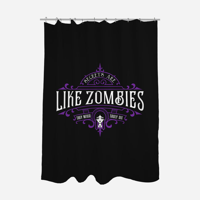 Secrets Are Like Zombies-none polyester shower curtain-demonigote