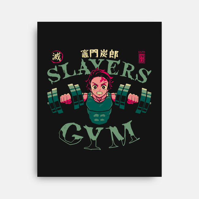 Tanjiro Slayers Gym-none stretched canvas-teesgeex