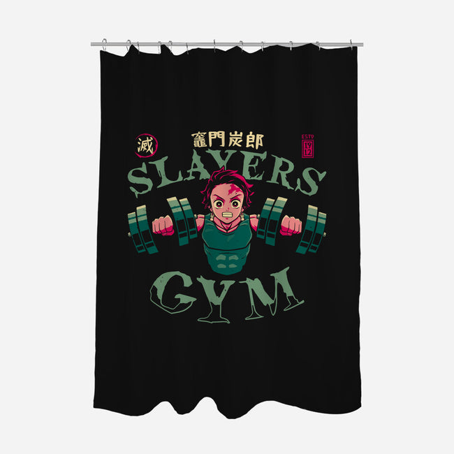 Tanjiro Slayers Gym-none polyester shower curtain-teesgeex