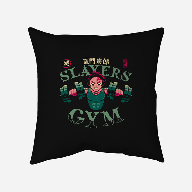 Tanjiro Slayers Gym-none removable cover throw pillow-teesgeex