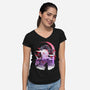 Red Moon Breathing-womens v-neck tee-marsdkart