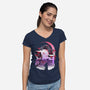 Red Moon Breathing-womens v-neck tee-marsdkart
