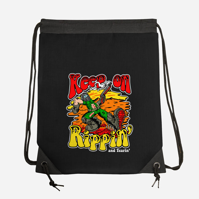 Keep On Rippin-none drawstring bag-demonigote