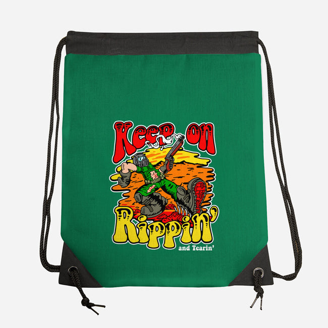 Keep On Rippin-none drawstring bag-demonigote