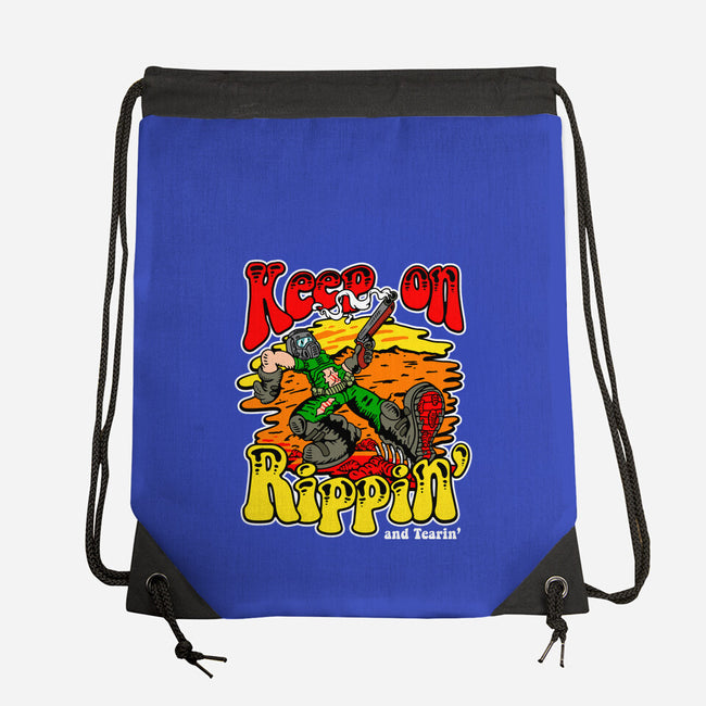 Keep On Rippin-none drawstring bag-demonigote