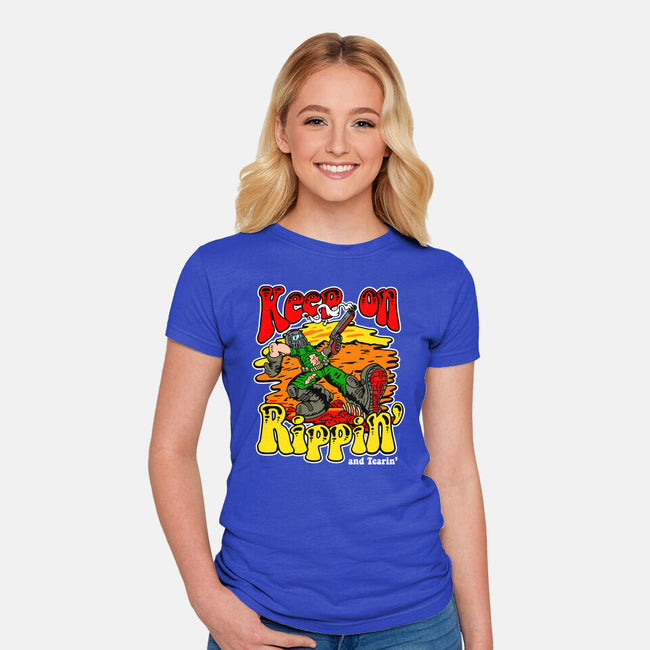 Keep On Rippin-womens fitted tee-demonigote