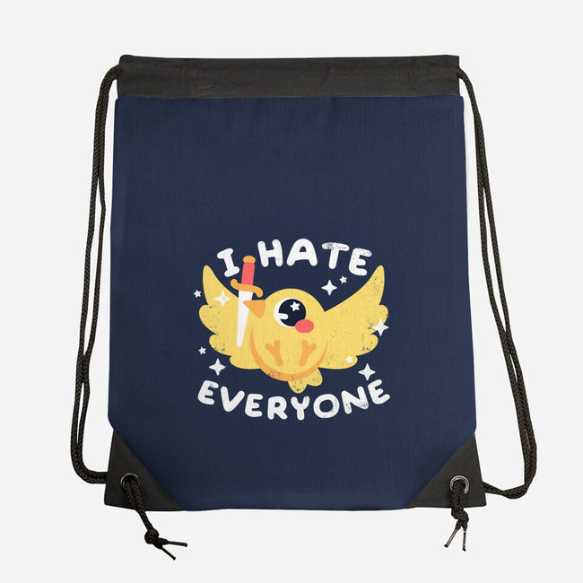Bird I Hate Everyone-none drawstring bag-NemiMakeit