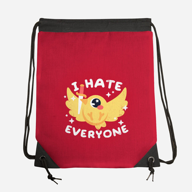 Bird I Hate Everyone-none drawstring bag-NemiMakeit