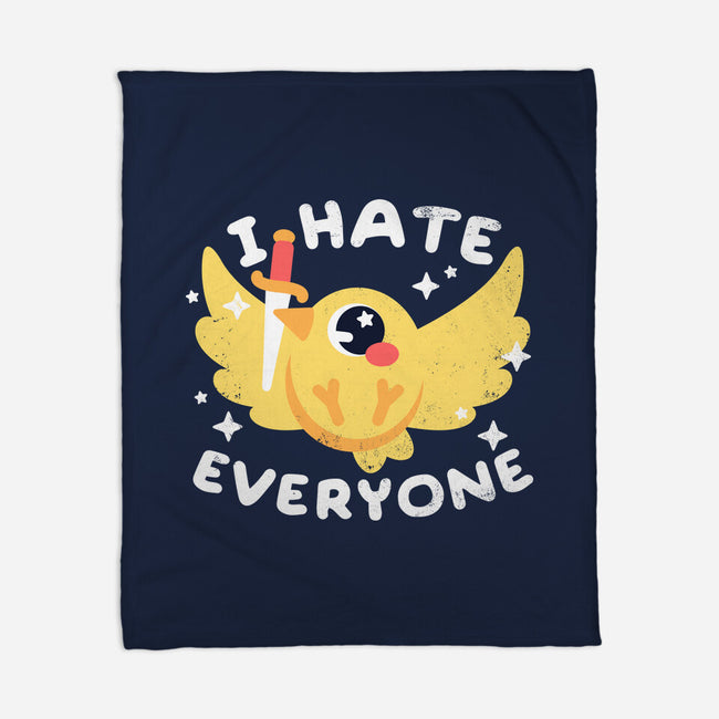 Bird I Hate Everyone-none fleece blanket-NemiMakeit