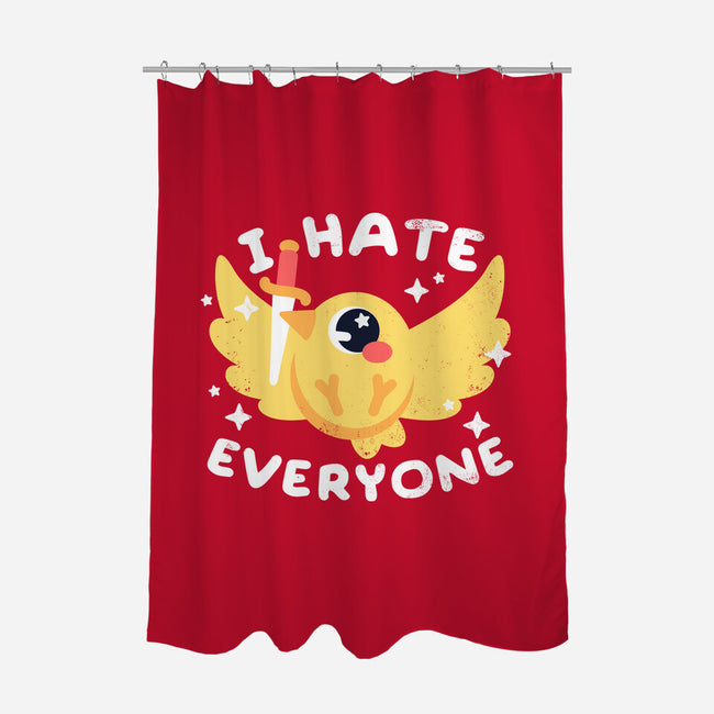 Bird I Hate Everyone-none polyester shower curtain-NemiMakeit