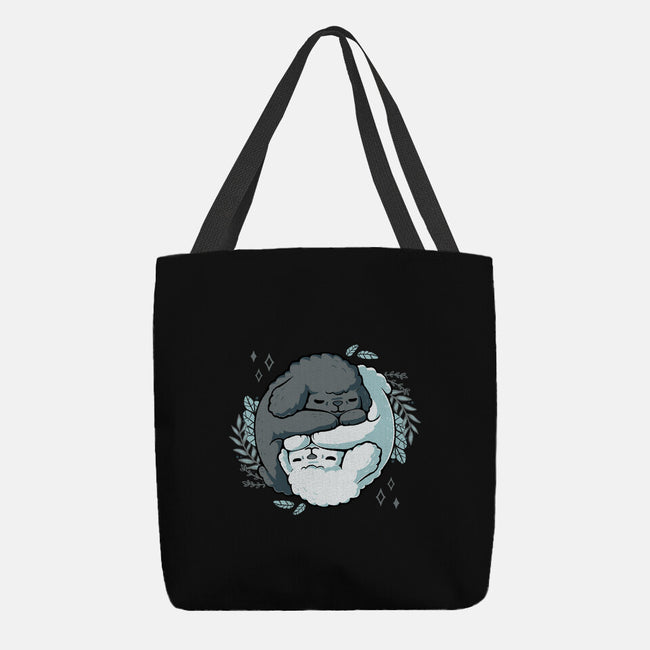 Poodle Yin Yang-none basic tote bag-xMorfina