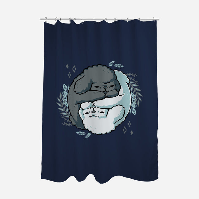 Poodle Yin Yang-none polyester shower curtain-xMorfina