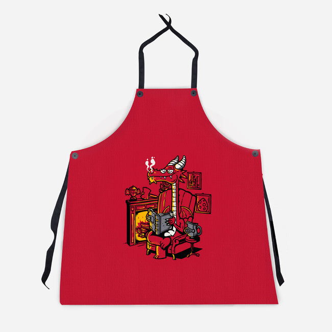 Chill Dragon-unisex kitchen apron-demonigote
