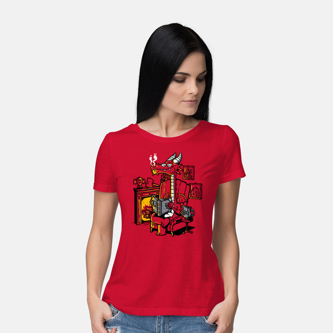 Chill Dragon-womens basic tee-demonigote