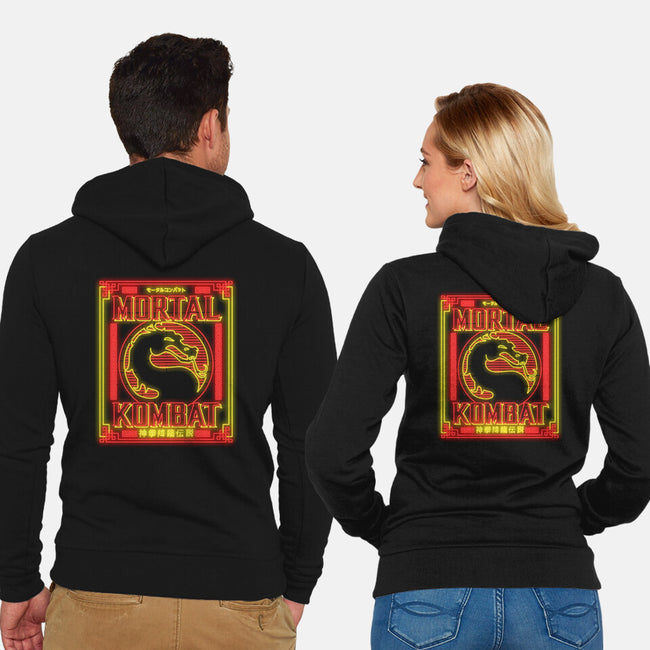 Battle Of Earthrealm Neon-unisex zip-up sweatshirt-Diegobadutees