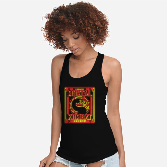 Battle Of Earthrealm Neon-womens racerback tank-Diegobadutees