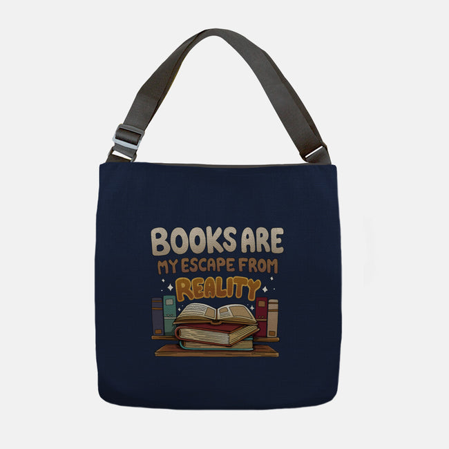 Books Escape-none adjustable tote bag-Vallina84