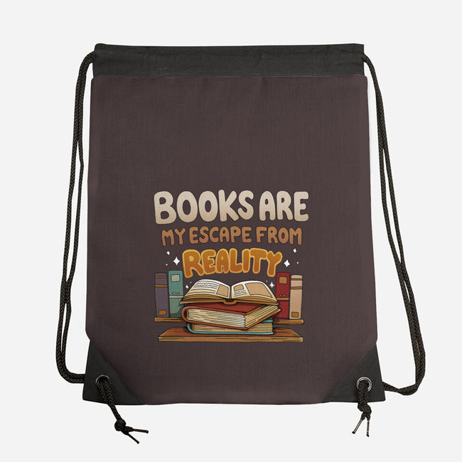 Books Escape-none drawstring bag-Vallina84