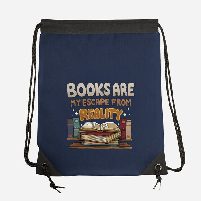 Books Escape-none drawstring bag-Vallina84