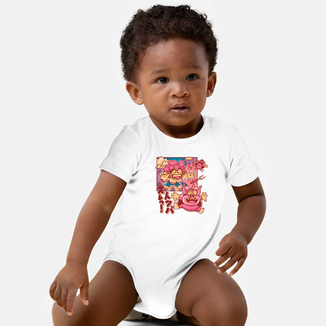 Defeating Pigs-baby basic onesie-estudiofitas