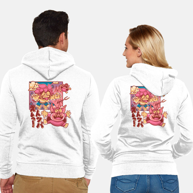 Defeating Pigs-unisex zip-up sweatshirt-estudiofitas