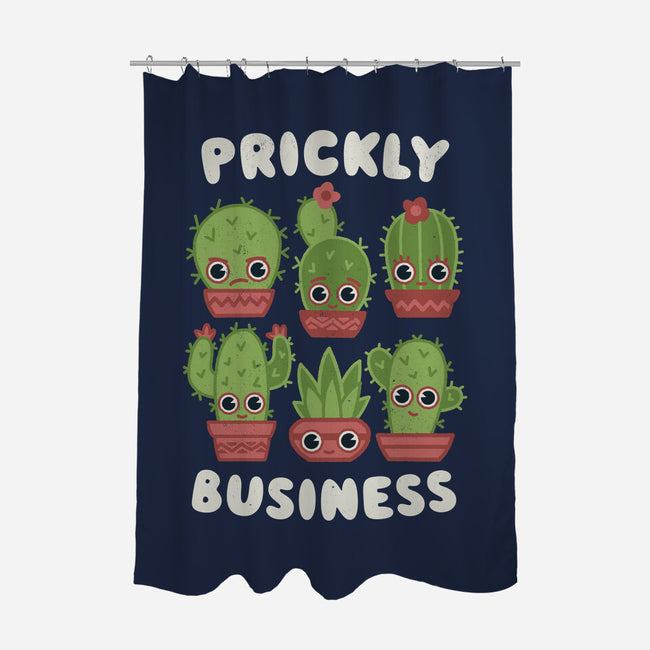 It's Prickly Business-none polyester shower curtain-Weird & Punderful