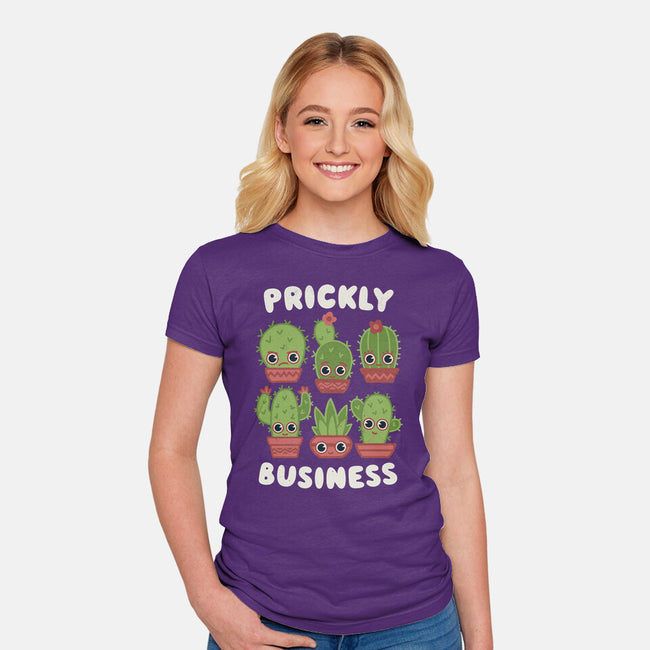 It's Prickly Business-womens fitted tee-Weird & Punderful