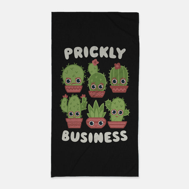 It's Prickly Business-none beach towel-Weird & Punderful