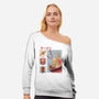 How To Eat Ramen-womens off shoulder sweatshirt-vp021