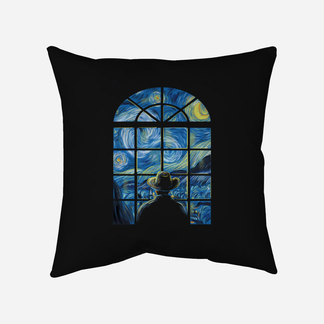 Window In The Starry Night-none non-removable cover w insert throw pillow-fanfabio
