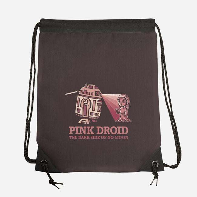 Pink Droid-none drawstring bag-kg07