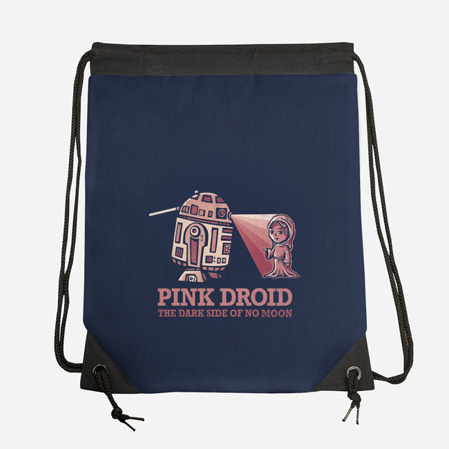 Pink Droid-none drawstring bag-kg07