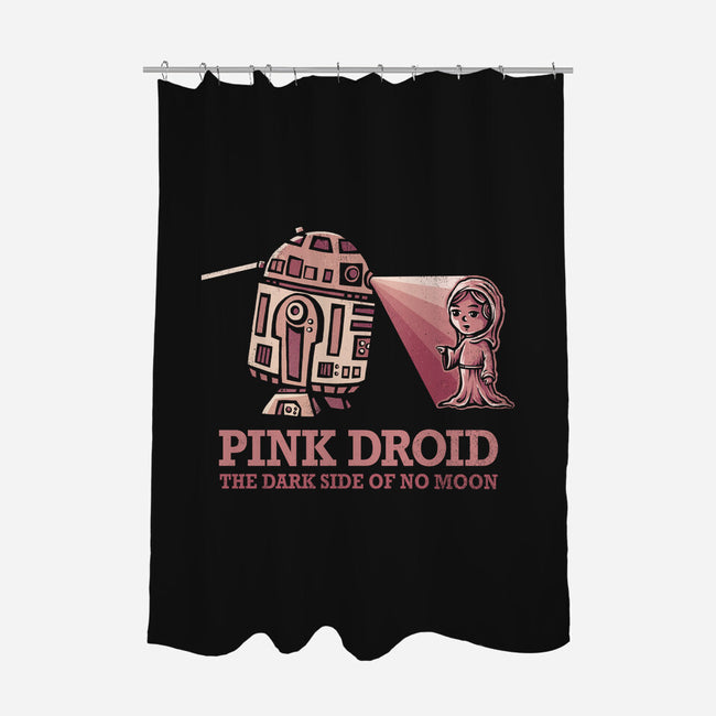 Pink Droid-none polyester shower curtain-kg07