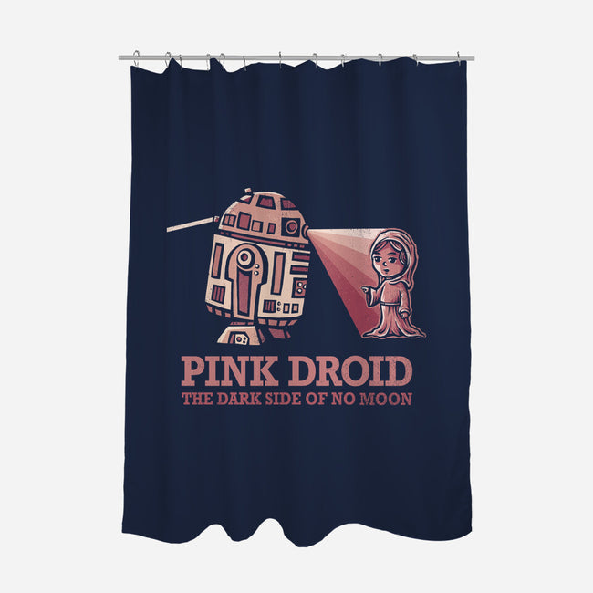 Pink Droid-none polyester shower curtain-kg07