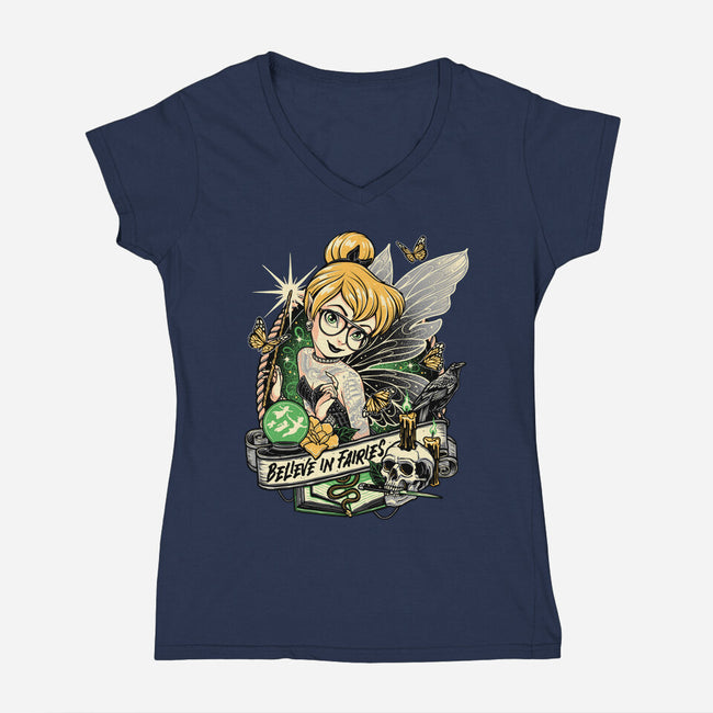 Believe In Fairies-womens v-neck tee-momma_gorilla
