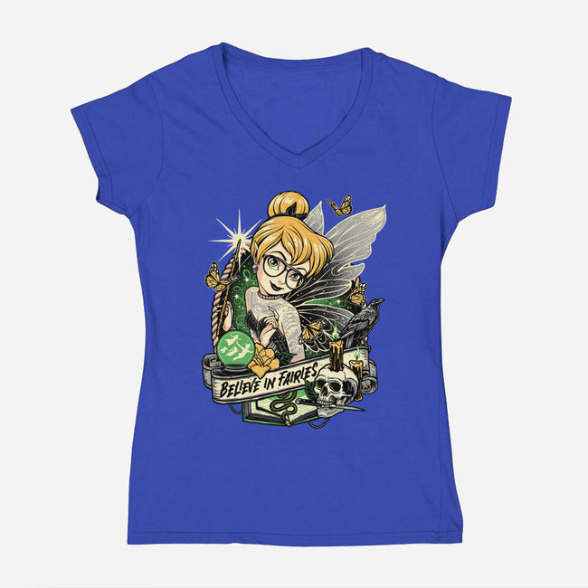 Believe In Fairies-womens v-neck tee-momma_gorilla