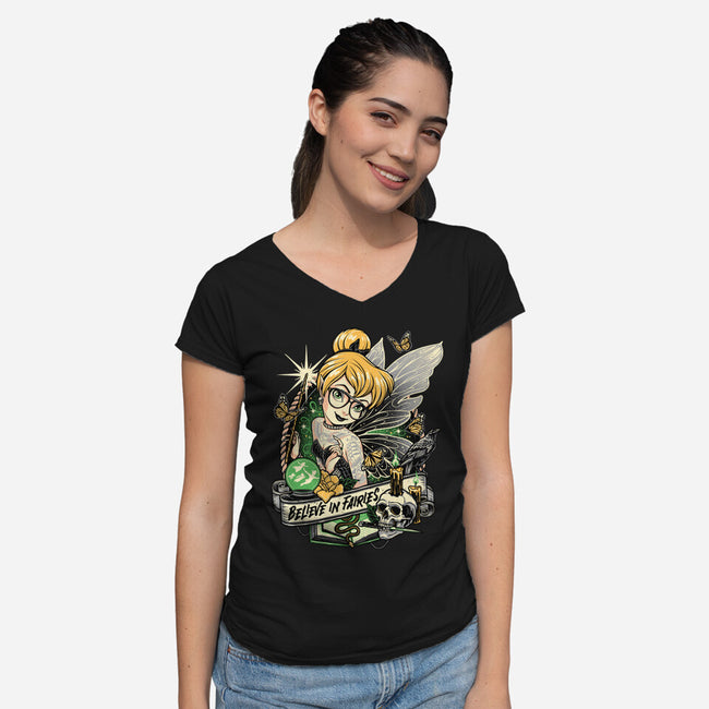 Believe In Fairies-womens v-neck tee-momma_gorilla